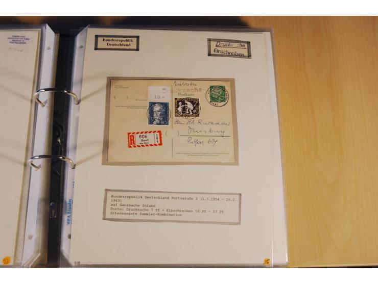 1885/1993, 9-bändige Sammlung "Eingeschriebene Drucksachen" mit insgesamt 370 Briefen, Karten und Streifbändern; vertreten is