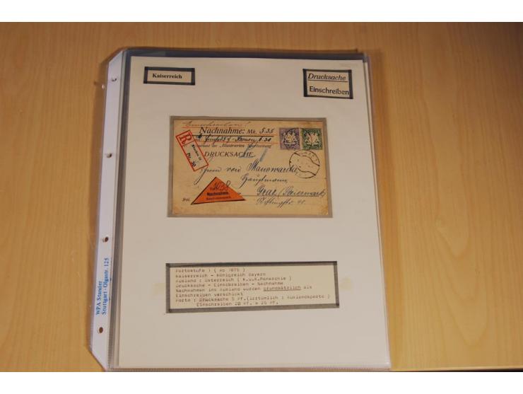 1885/1993, 9-bändige Sammlung "Eingeschriebene Drucksachen" mit insgesamt 370 Briefen, Karten und Streifbändern; vertreten is
