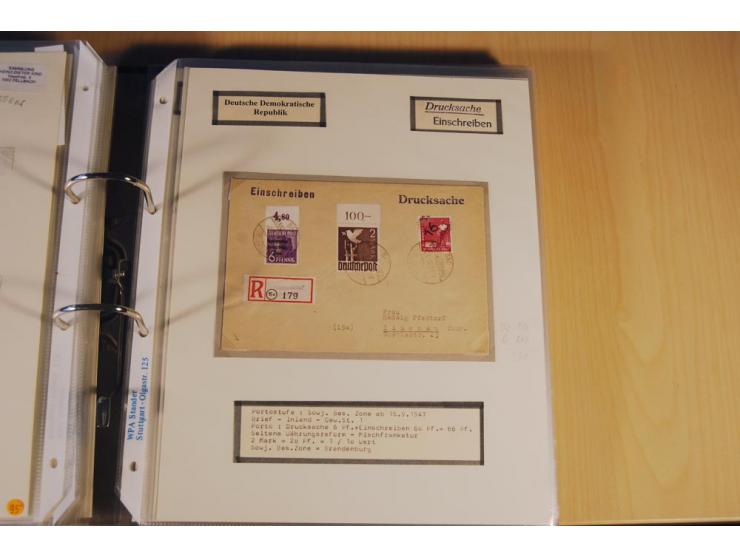 1885/1993, 9-bändige Sammlung "Eingeschriebene Drucksachen" mit insgesamt 370 Briefen, Karten und Streifbändern; vertreten is