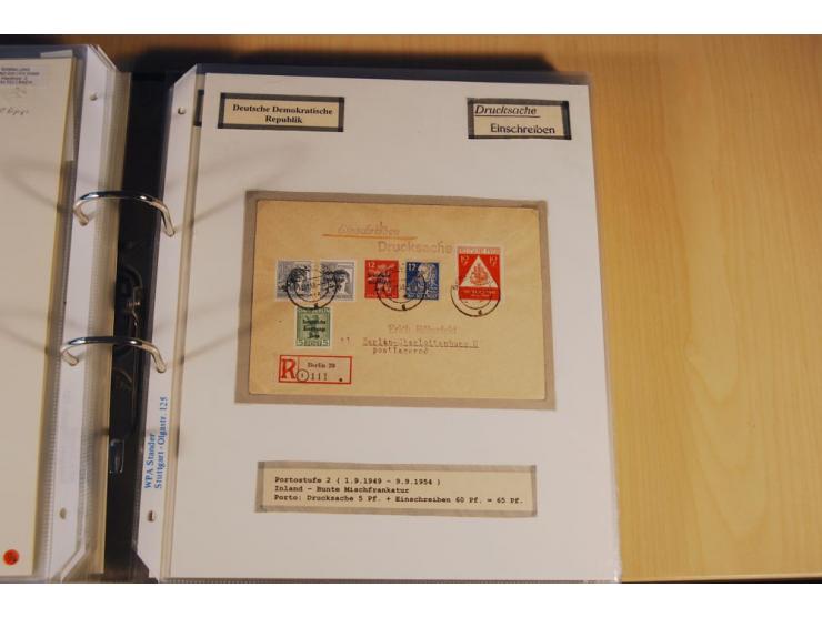 1885/1993, 9-bändige Sammlung "Eingeschriebene Drucksachen" mit insgesamt 370 Briefen, Karten und Streifbändern; vertreten is