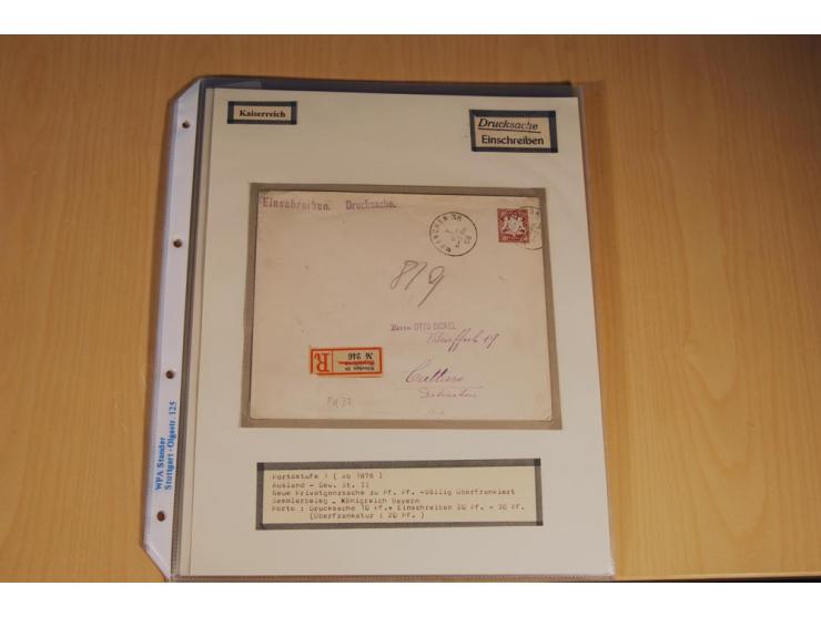 1885/1993, 9-bändige Sammlung "Eingeschriebene Drucksachen" mit insgesamt 370 Briefen, Karten und Streifbändern; vertreten is