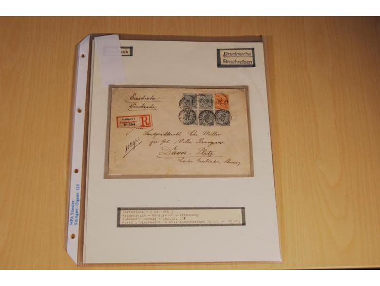 1885/1993, 9-bändige Sammlung "Eingeschriebene Drucksachen" mit insgesamt 370 Briefen, Karten und Streifbändern; vertreten is