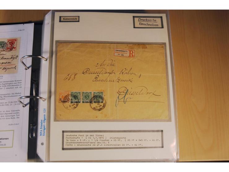1885/1993, 9-bändige Sammlung "Eingeschriebene Drucksachen" mit insgesamt 370 Briefen, Karten und Streifbändern; vertreten is