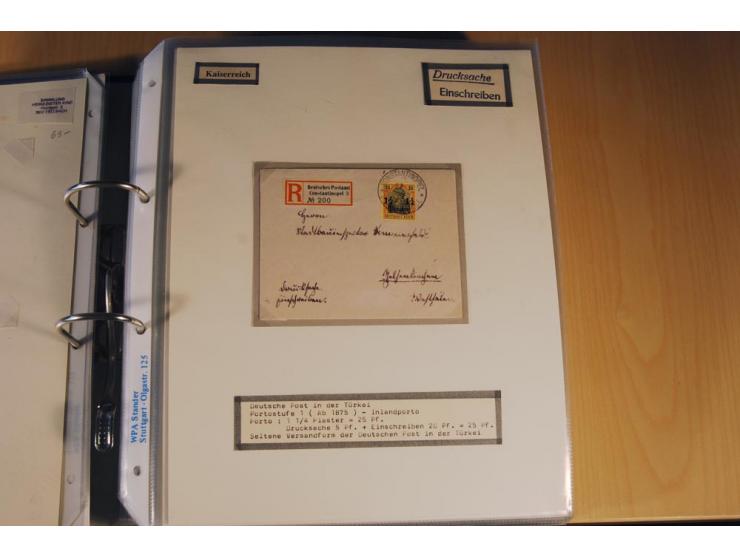 1885/1993, 9-bändige Sammlung "Eingeschriebene Drucksachen" mit insgesamt 370 Briefen, Karten und Streifbändern; vertreten is