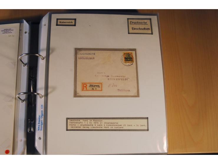 1885/1993, 9-bändige Sammlung "Eingeschriebene Drucksachen" mit insgesamt 370 Briefen, Karten und Streifbändern; vertreten is