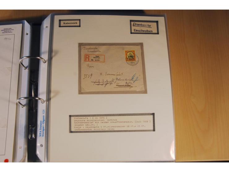 1885/1993, 9-bändige Sammlung "Eingeschriebene Drucksachen" mit insgesamt 370 Briefen, Karten und Streifbändern; vertreten is