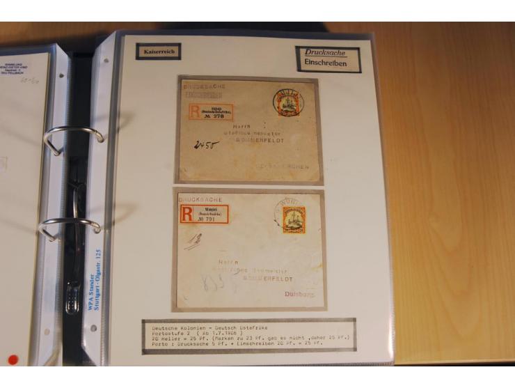 1885/1993, 9-bändige Sammlung "Eingeschriebene Drucksachen" mit insgesamt 370 Briefen, Karten und Streifbändern; vertreten is