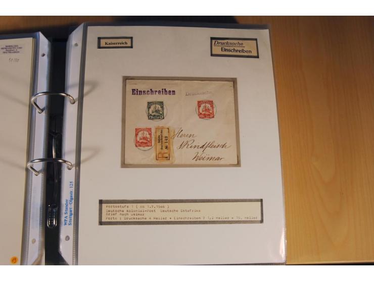 1885/1993, 9-bändige Sammlung "Eingeschriebene Drucksachen" mit insgesamt 370 Briefen, Karten und Streifbändern; vertreten is