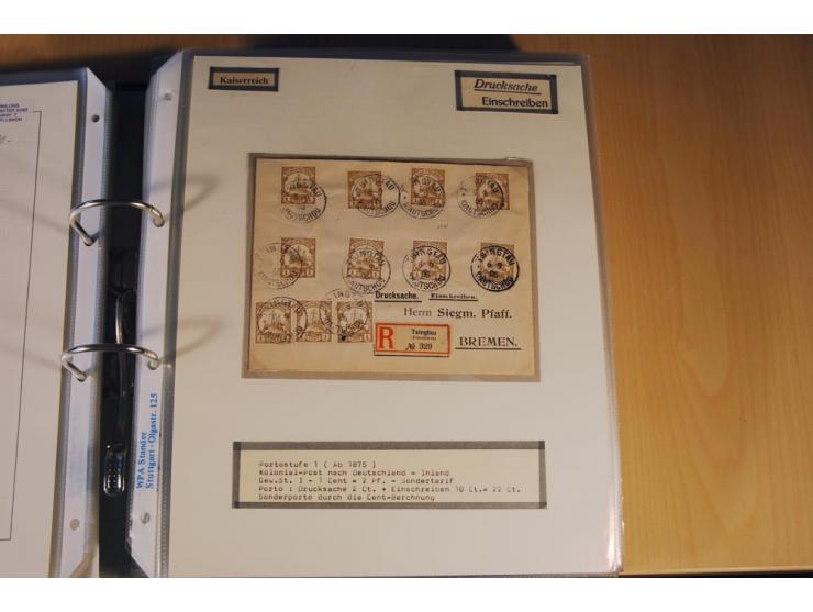 1885/1993, 9-bändige Sammlung "Eingeschriebene Drucksachen" mit insgesamt 370 Briefen, Karten und Streifbändern; vertreten is