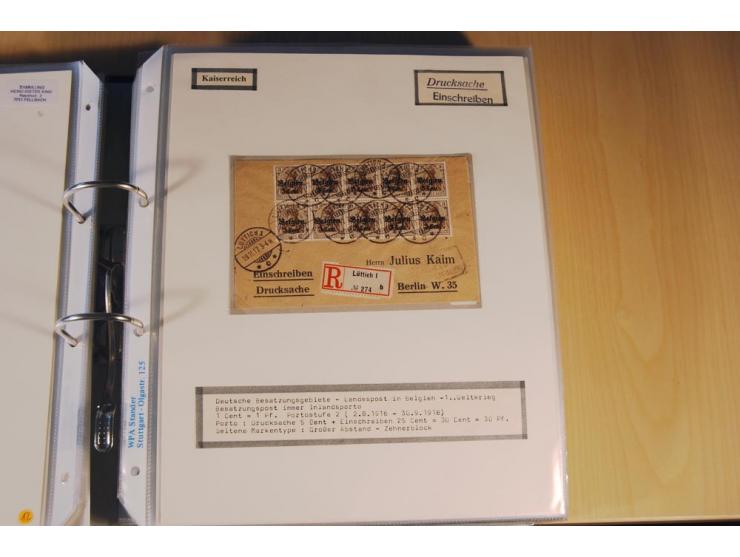 1885/1993, 9-bändige Sammlung "Eingeschriebene Drucksachen" mit insgesamt 370 Briefen, Karten und Streifbändern; vertreten is