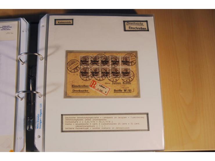 1885/1993, 9-bändige Sammlung "Eingeschriebene Drucksachen" mit insgesamt 370 Briefen, Karten und Streifbändern; vertreten is