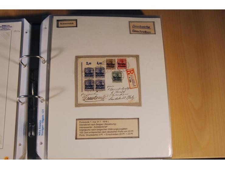 1885/1993, 9-bändige Sammlung "Eingeschriebene Drucksachen" mit insgesamt 370 Briefen, Karten und Streifbändern; vertreten is
