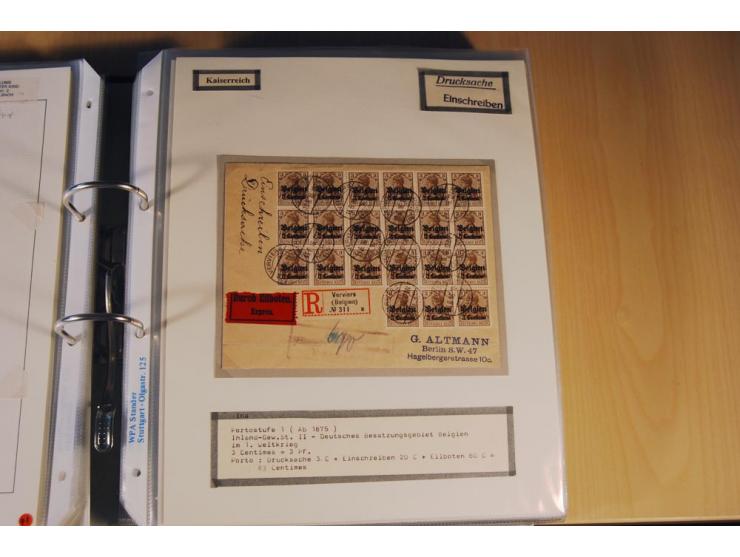 1885/1993, 9-bändige Sammlung "Eingeschriebene Drucksachen" mit insgesamt 370 Briefen, Karten und Streifbändern; vertreten is