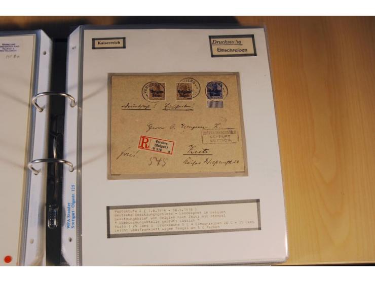 1885/1993, 9-bändige Sammlung "Eingeschriebene Drucksachen" mit insgesamt 370 Briefen, Karten und Streifbändern; vertreten is