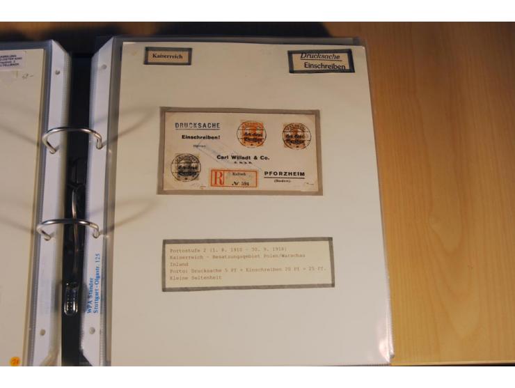1885/1993, 9-bändige Sammlung "Eingeschriebene Drucksachen" mit insgesamt 370 Briefen, Karten und Streifbändern; vertreten is