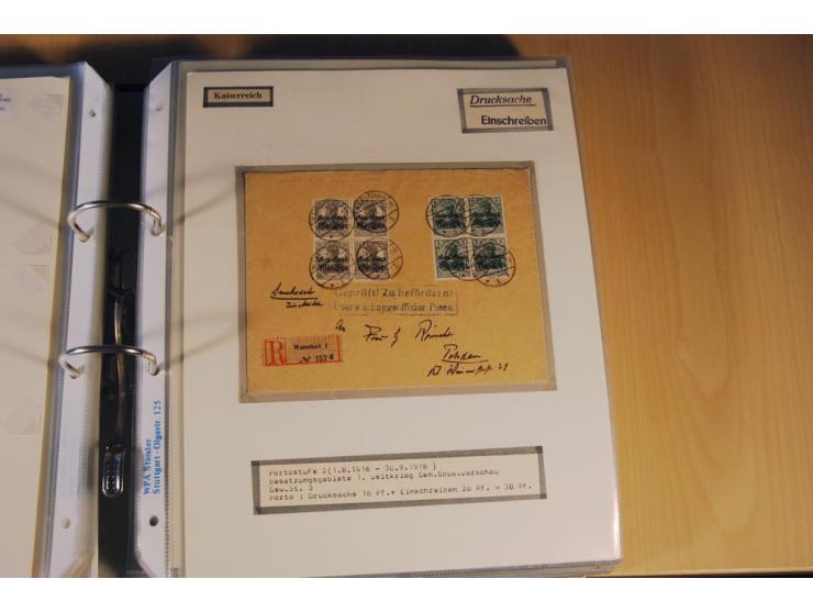 1885/1993, 9-bändige Sammlung "Eingeschriebene Drucksachen" mit insgesamt 370 Briefen, Karten und Streifbändern; vertreten is
