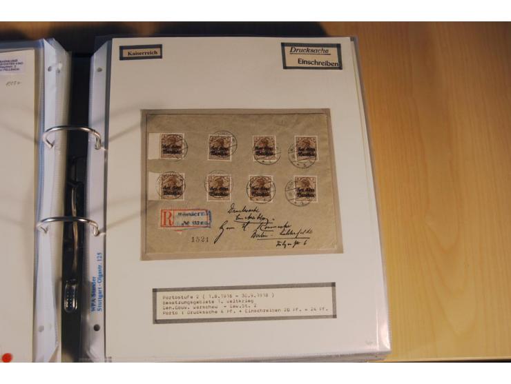 1885/1993, 9-bändige Sammlung "Eingeschriebene Drucksachen" mit insgesamt 370 Briefen, Karten und Streifbändern; vertreten is
