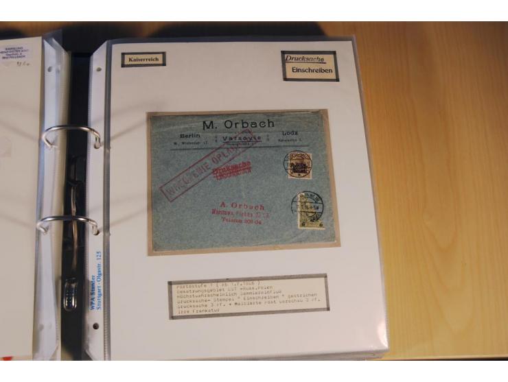 1885/1993, 9-bändige Sammlung "Eingeschriebene Drucksachen" mit insgesamt 370 Briefen, Karten und Streifbändern; vertreten is