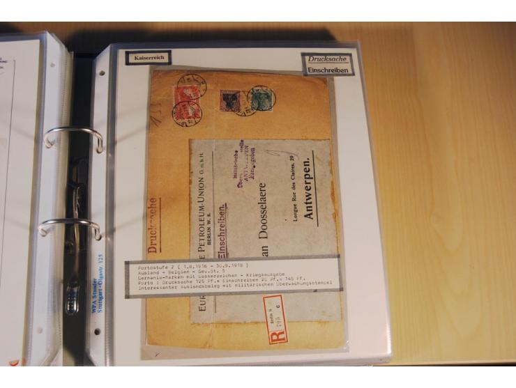 1885/1993, 9-bändige Sammlung "Eingeschriebene Drucksachen" mit insgesamt 370 Briefen, Karten und Streifbändern; vertreten is