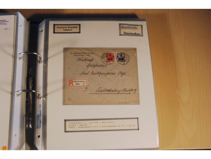 1885/1993, 9-bändige Sammlung "Eingeschriebene Drucksachen" mit insgesamt 370 Briefen, Karten und Streifbändern; vertreten is