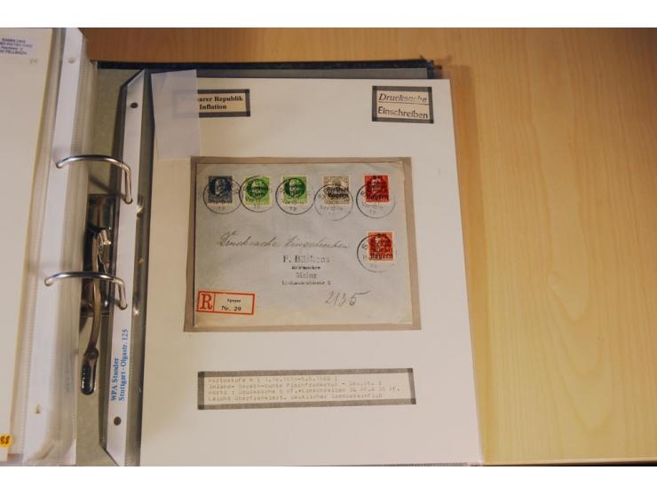 1885/1993, 9-bändige Sammlung "Eingeschriebene Drucksachen" mit insgesamt 370 Briefen, Karten und Streifbändern; vertreten is