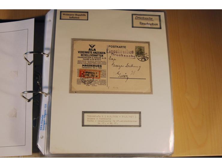 1885/1993, 9-bändige Sammlung "Eingeschriebene Drucksachen" mit insgesamt 370 Briefen, Karten und Streifbändern; vertreten is