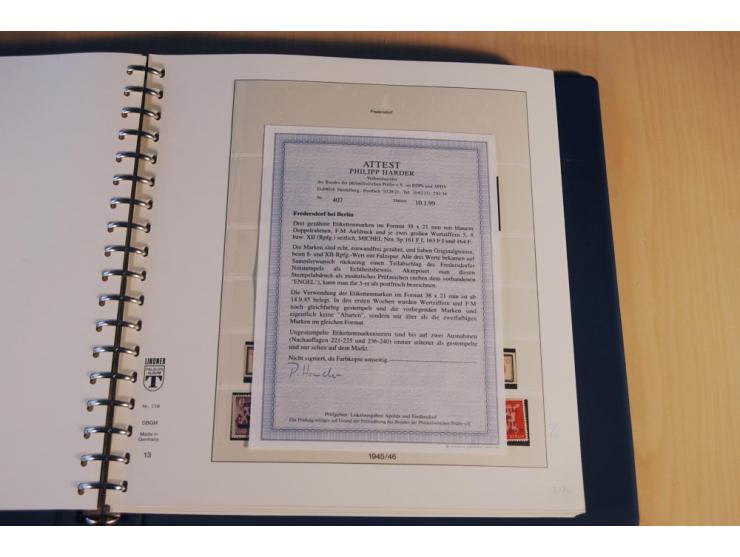 1945/46, nahezu ausschließlich postfrische Sammlung mit wenigen ungebrauchten, dabei eine Vielzahl guter Werte und Ausgaben m