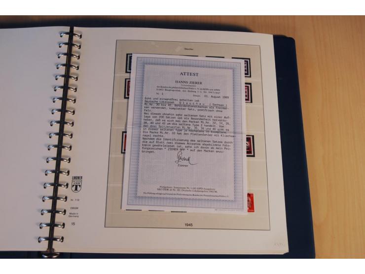 1945/46, nahezu ausschließlich postfrische Sammlung mit wenigen ungebrauchten, dabei eine Vielzahl guter Werte und Ausgaben m