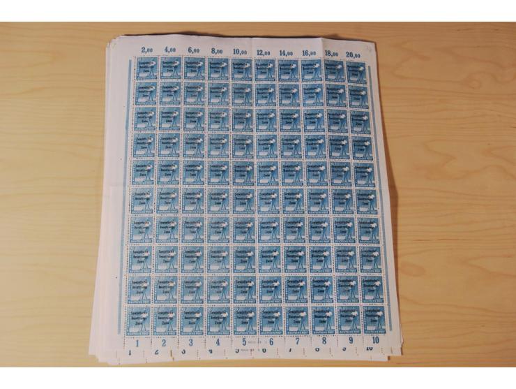 ALLGEMEINE AUSGABEN: 1948, Arbeiter 2-84 Pfg. kpl., 200 postfrische Sätze in Bogen und -teilen, dabei Farbnuancen (Mi.-Nr. 18
