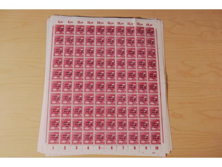 ALLGEMEINE AUSGABEN: 1948, Arbeiter 2-84 Pfg. kpl., 200 postfrische Sätze in Bogen und -teilen, dabei Farbnuancen (Mi.-Nr. 18