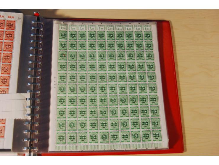 1946, Maschienenaufdrucke, postfrische Partie, dabei über 40 Stück Nr. 195 sowie 5 Bogensätze 207 -11; aus altem Bestand