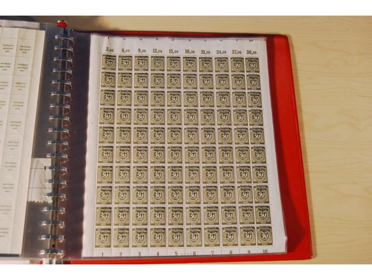 1946, Maschienenaufdrucke, postfrische Partie, dabei über 40 Stück Nr. 195 sowie 5 Bogensätze 207 -11; aus altem Bestand
