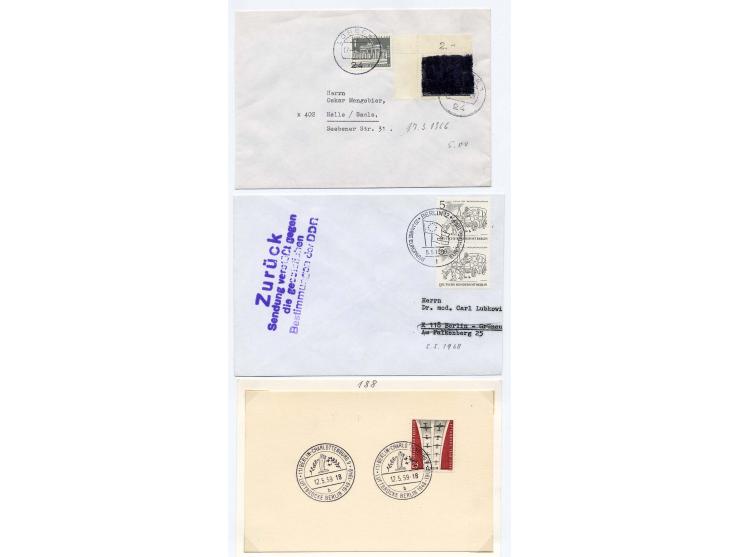 1949/68, 9 verschiedene Luftbrückenbelege, dazu 6 Postkriegsbelege, teils von außerhalb Berlins