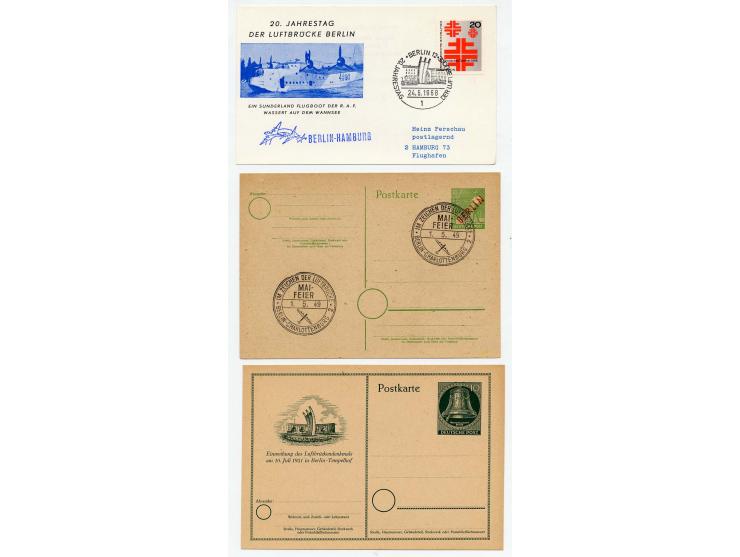 1949/68, 9 verschiedene Luftbrückenbelege, dazu 6 Postkriegsbelege, teils von außerhalb Berlins