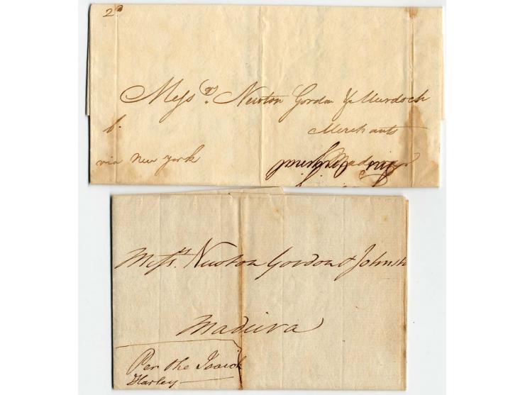 1785/1849, 4 Briefe mit vollem Inhalt nach Madeira (3) und London