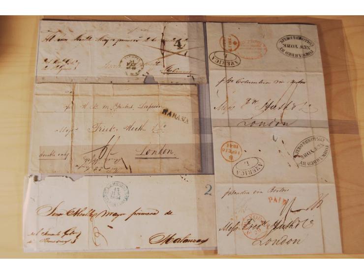 1830/70 (ca.) rund 220 markenlose Briefe, dabei Forwarding-Stempel, Taxstempel und -vermerke etc.