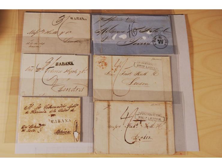 1830/70 (ca.) rund 220 markenlose Briefe, dabei Forwarding-Stempel, Taxstempel und -vermerke etc.