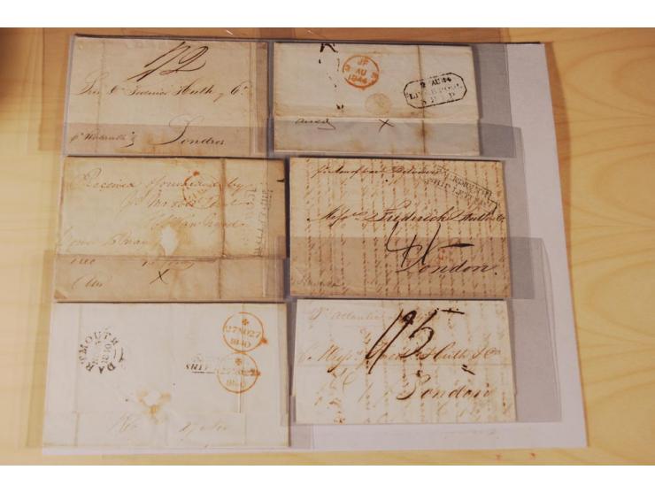 1830/70 (ca.) rund 220 markenlose Briefe, dabei Forwarding-Stempel, Taxstempel und -vermerke etc.