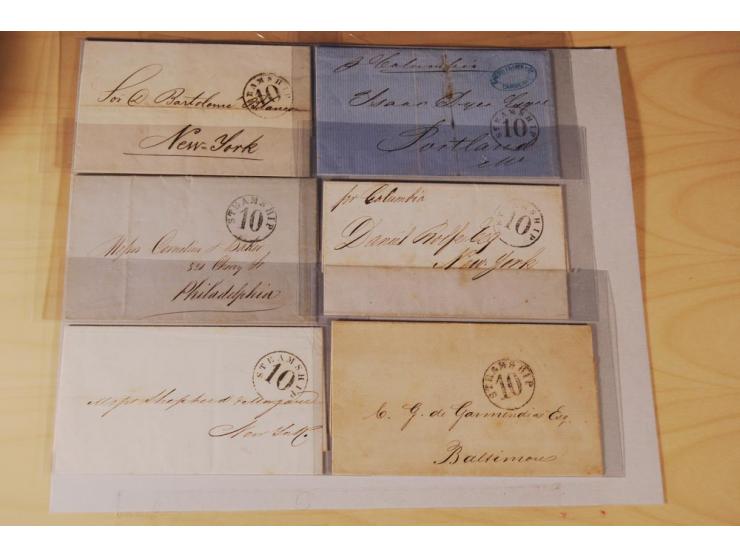 1830/70 (ca.) rund 220 markenlose Briefe, dabei Forwarding-Stempel, Taxstempel und -vermerke etc.