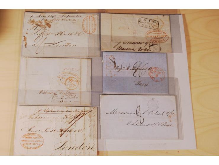 1830/70 (ca.) rund 220 markenlose Briefe, dabei Forwarding-Stempel, Taxstempel und -vermerke etc.
