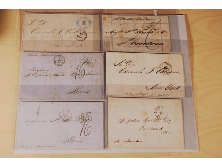 1830/70 (ca.) rund 220 markenlose Briefe, dabei Forwarding-Stempel, Taxstempel und -vermerke etc.