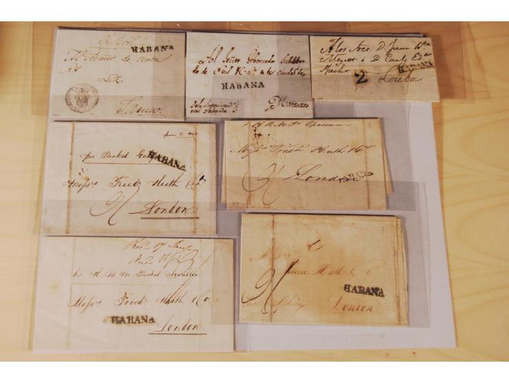 1830/70 (ca.) rund 220 markenlose Briefe, dabei Forwarding-Stempel, Taxstempel und -vermerke etc.