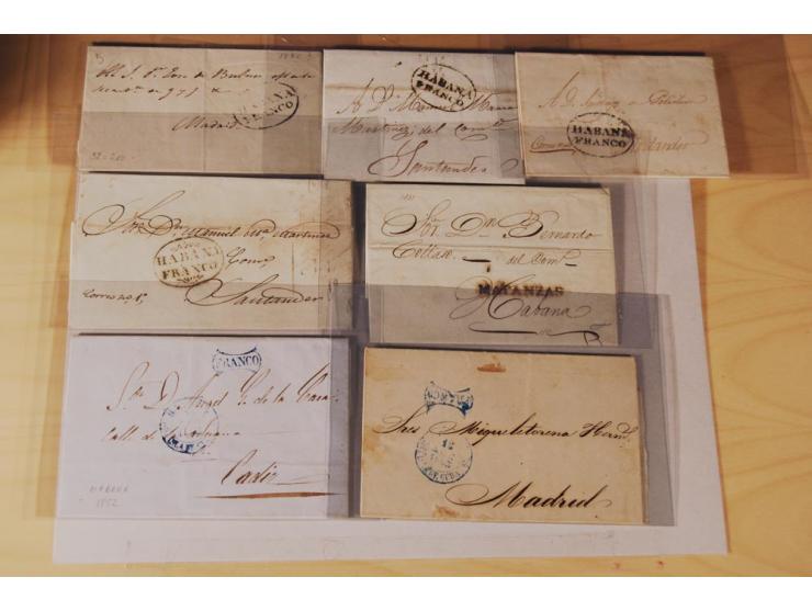 1830/70 (ca.) rund 220 markenlose Briefe, dabei Forwarding-Stempel, Taxstempel und -vermerke etc.