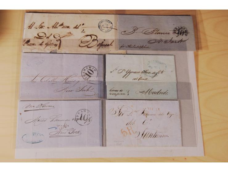 1830/70 (ca.) rund 220 markenlose Briefe, dabei Forwarding-Stempel, Taxstempel und -vermerke etc.