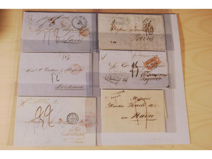 1830/70 (ca.) rund 220 markenlose Briefe, dabei Forwarding-Stempel, Taxstempel und -vermerke etc.