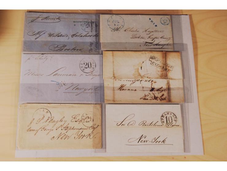 1830/70 (ca.) rund 220 markenlose Briefe, dabei Forwarding-Stempel, Taxstempel und -vermerke etc.