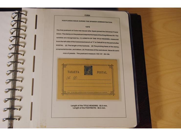 1878/98, spezialisierte Sammlung von ca. 150 ungebrauchten und 23 gebrauchten Ganzsachenkarten in 3 Alben, dabei interessante