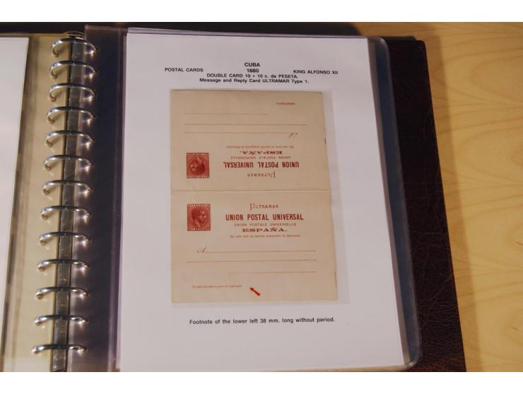 1878/98, spezialisierte Sammlung von ca. 150 ungebrauchten und 23 gebrauchten Ganzsachenkarten in 3 Alben, dabei interessante