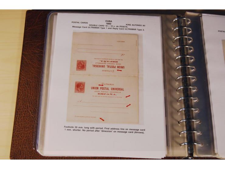 1878/98, spezialisierte Sammlung von ca. 150 ungebrauchten und 23 gebrauchten Ganzsachenkarten in 3 Alben, dabei interessante