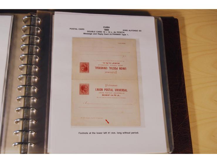 1878/98, spezialisierte Sammlung von ca. 150 ungebrauchten und 23 gebrauchten Ganzsachenkarten in 3 Alben, dabei interessante